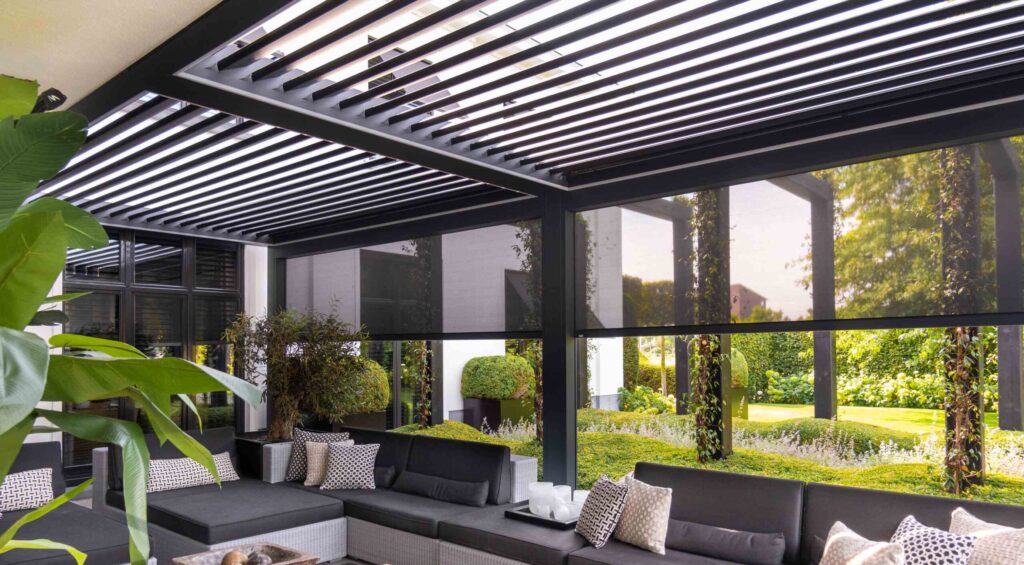 Lamellendak met screens